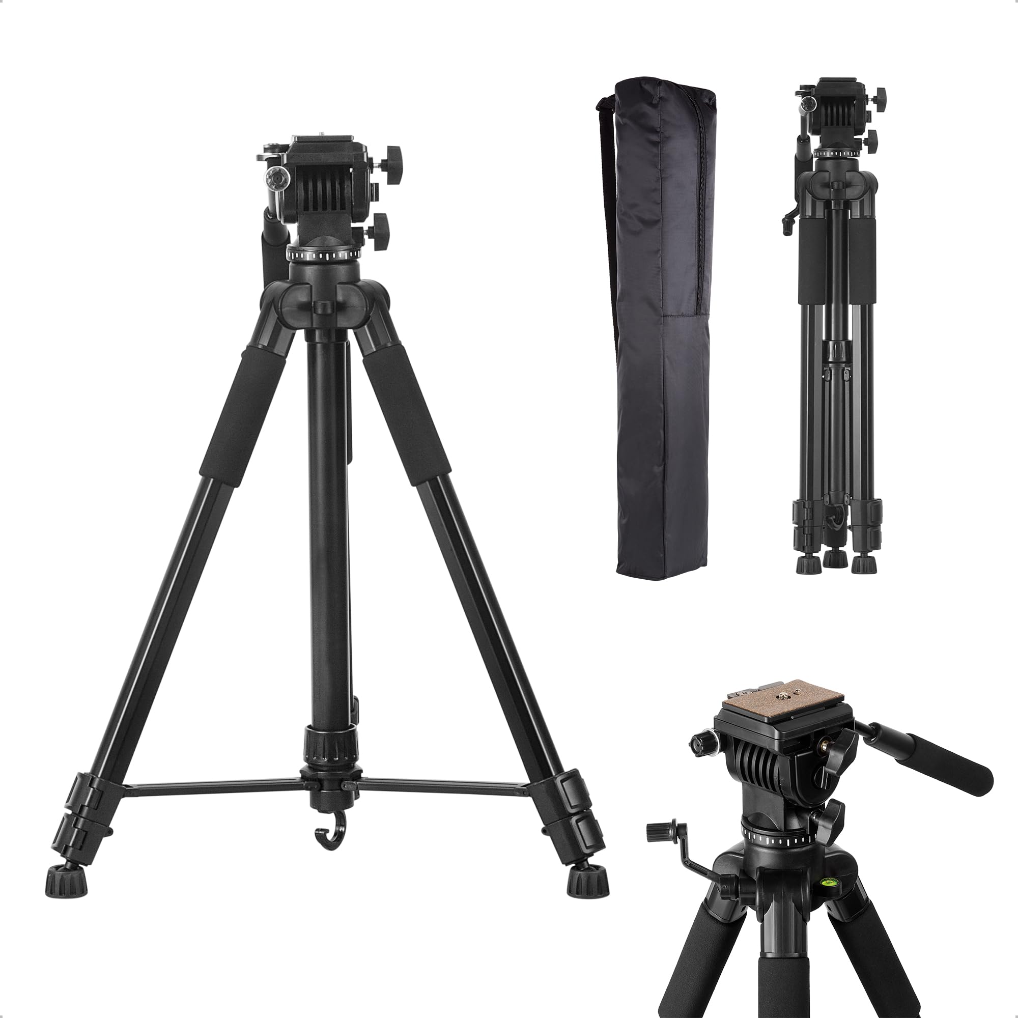 Tripé de Câmera com Cabeça Hidráulica Profissional 170cm TPC-688